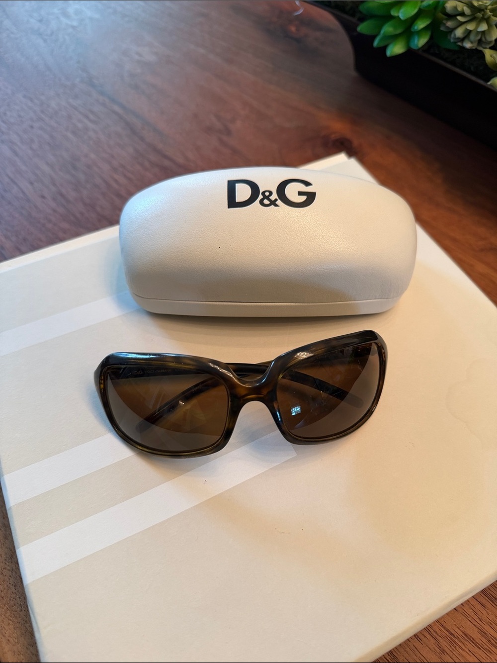 D&G Women's Brown Tortoiseshell Gradient Sunglasses